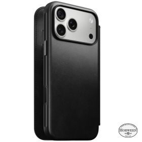 Nomad Modern Coque Folio en Cuir Horween iPhone 18 Pro Max Noire