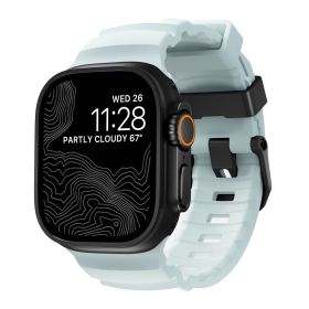 Nomad Bracelet Rocky Point Apple Watch Ultra 46 mm / 49 mm Icy Blue Glow Connecteur Noir