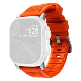 Nomad - Bracelet sport pour Apple Watch 42mm / 44mm / 45mm / 49mm - Orange / Argent