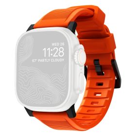 Nomad - Bracelet Sport Robuste pour Apple Watch 42mm / 44mm / 45mm / 49mm - Orange/Noir