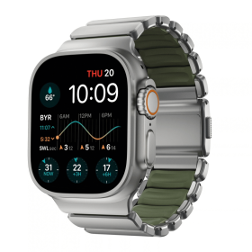 Nomad Stratos Bracelet Titane Apple Watch 44/45/46/49 mm Naturel/Forest