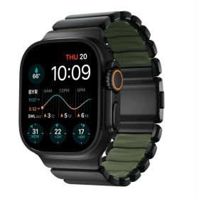 Nomad Stratos Bracelet Titane Apple Watch 44/45/46/49 mm Noir/Forest