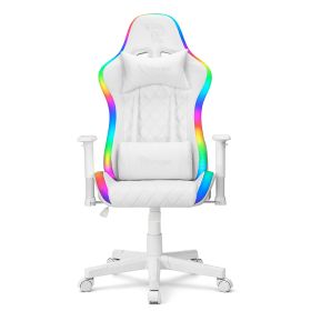 Ranqer Chaise Gaming Halo avec LED RGB - Blanc