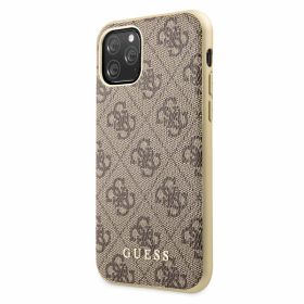 Guess 4G Charms - Coque Rigide avec logo Guess - iPhone 11 Pro - Brun