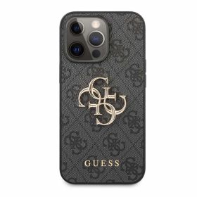 Guess Big 4G - Coque en métal avec logo - iPhone 13 Pro - Gris