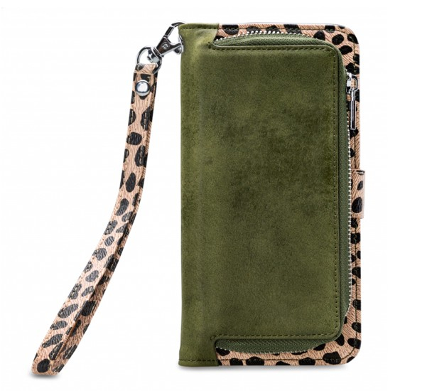 MOBILIZE  2en1 Gelly Wallet Zipper &Eacute;tui iPhone 11 Pro Max Noir / L&eacute;opard
