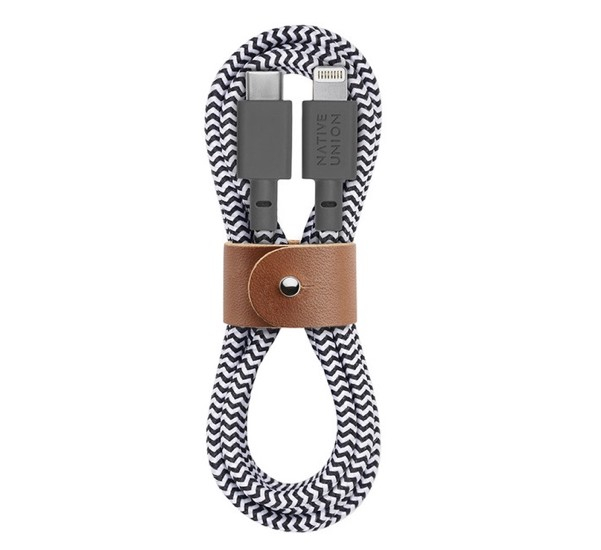 Adaptateur Native Union Kevlar Belt USB-C vers Lightning 1.2m Z&eacute;bre