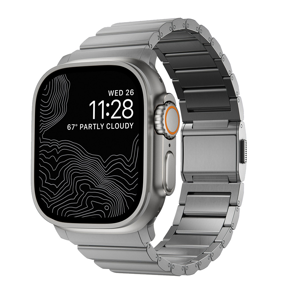 Nomad Titanium Watch Band Argent - Bracelet Apple Watch 42/44/45 mm