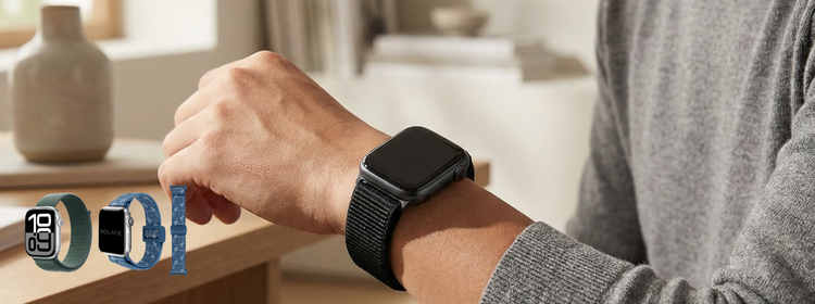 Bracelets Apple Watch Woven Nylon et Sport Loop côte à côte