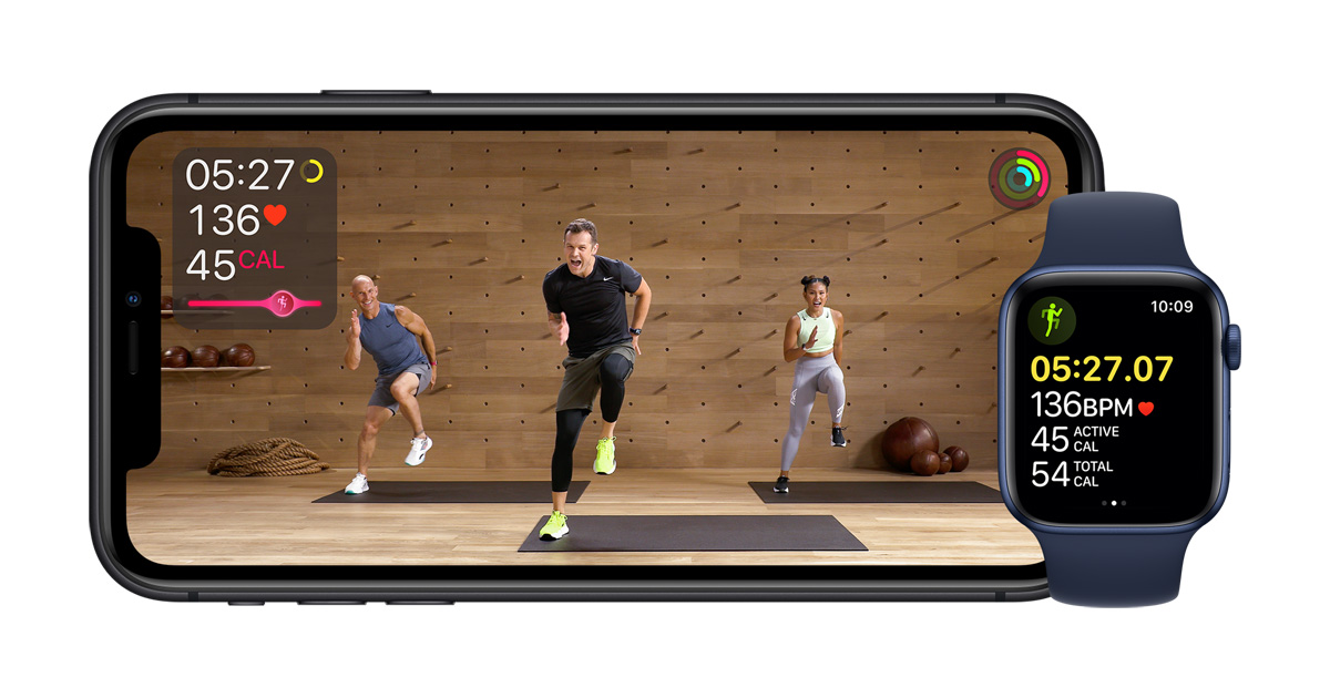 Apple Watch avec Fitness+ pendant un entraînement