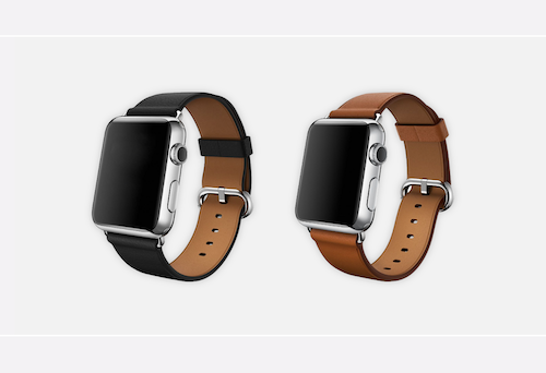 Apple Classic Buckle deuxième génération en Black et Saddle Brown